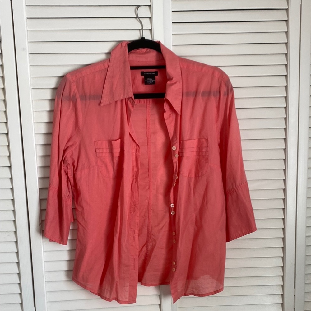 Coral Button-Up Shirt